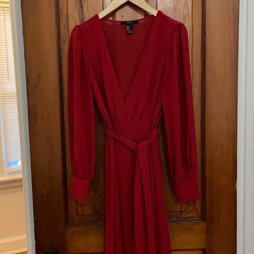 Full length red dress